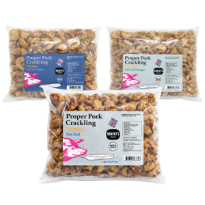 Proper Pork Crackling Nibbles 600g Large Bulk Bag