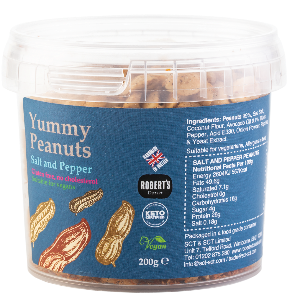Salt and Pepper gourmet peanuts by Robert's Dorset