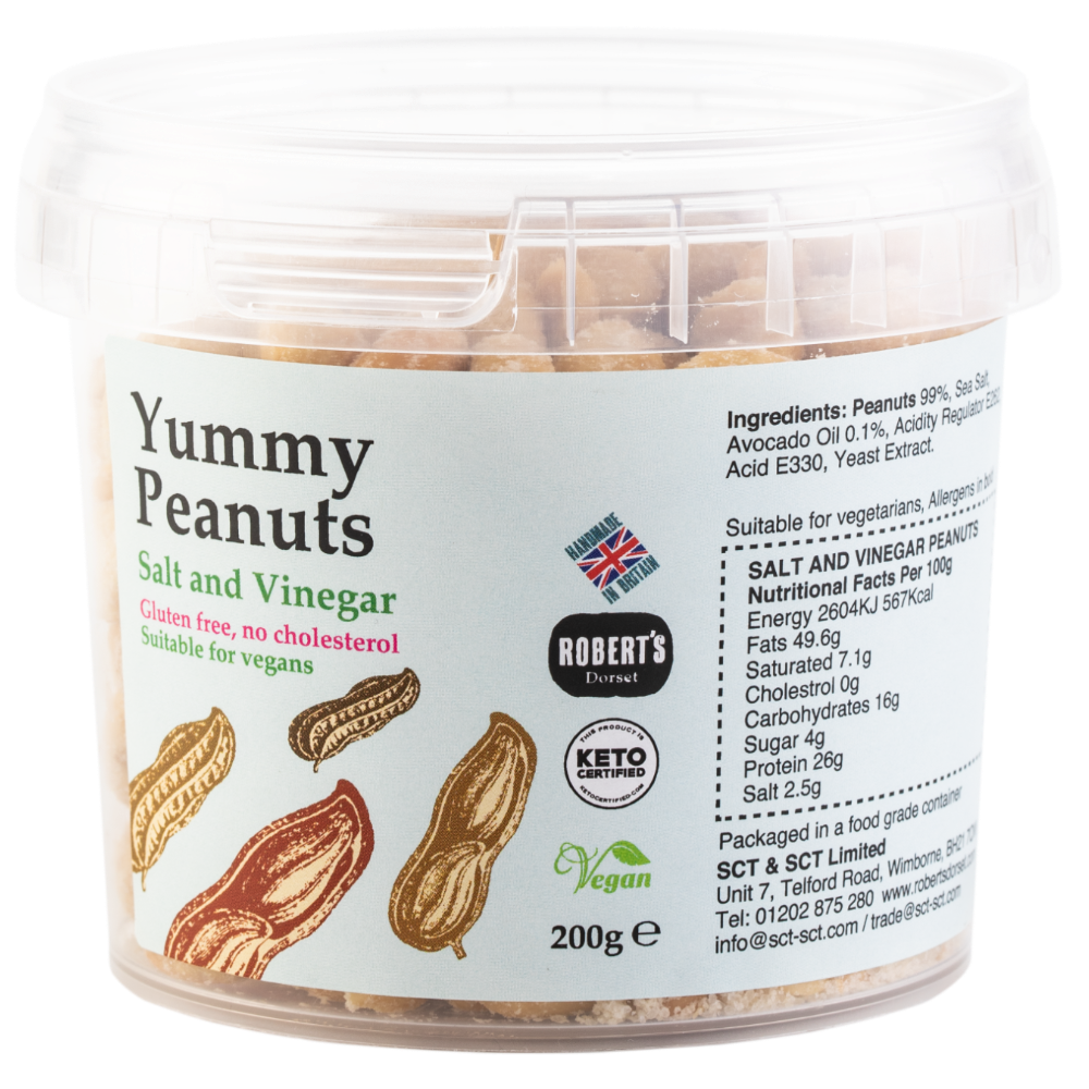 Salt and Vinegar gourmet peanuts by Robert's Dorset