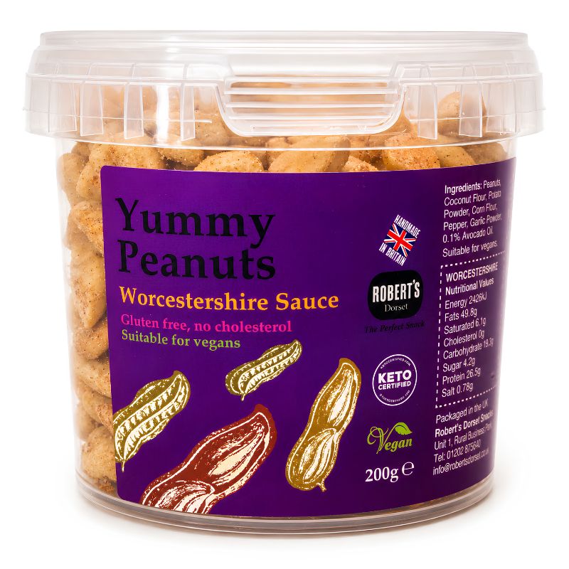 Worcestershire Sauce gourmet peanuts by Robert's Dorset